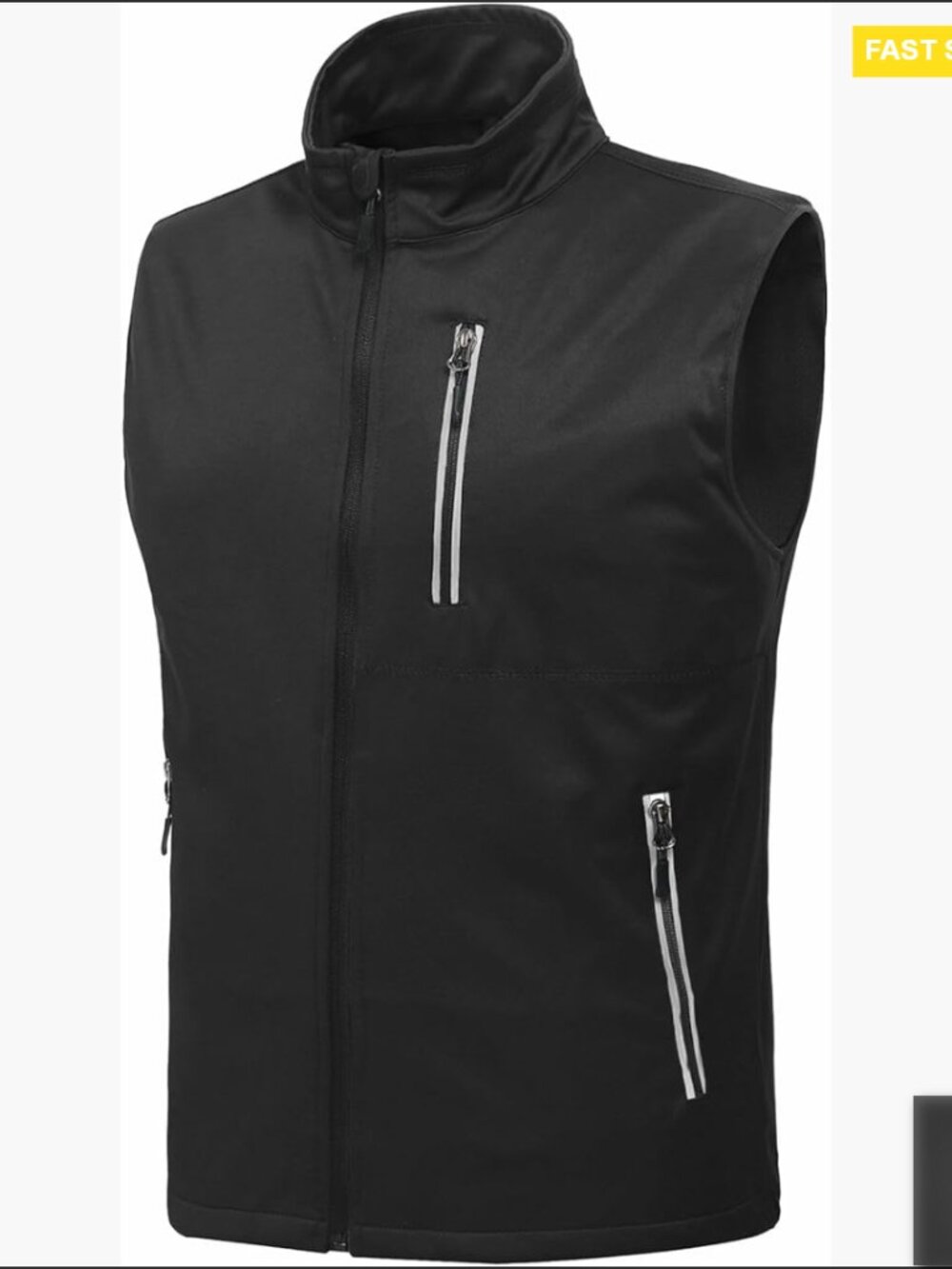 Men's Windproof Lightweight Softshell Vest With Pockets For Golf Running Casual